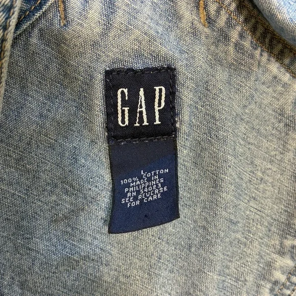 Vintage 90’s GAP Women’s Jean Overall Shorts 100% Cotton Large - Picture 3 of 3